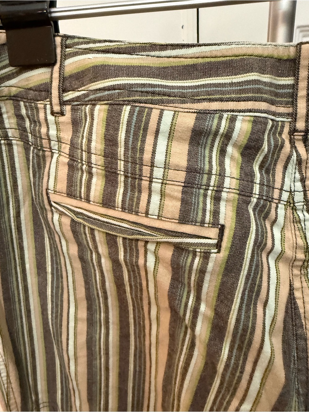 Ann Taylor Striped Cropped Cargo Pants in Brown and Green - Picture 10 of 11